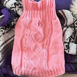 Pink Cable Knit pet Sweater